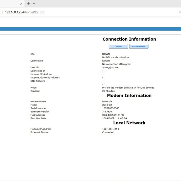 AT&T / MOTOROLA Netopia 2210-02 ADSL Single Port Ethernet Modem | MSTATEA | USED - Picture 10 of 14